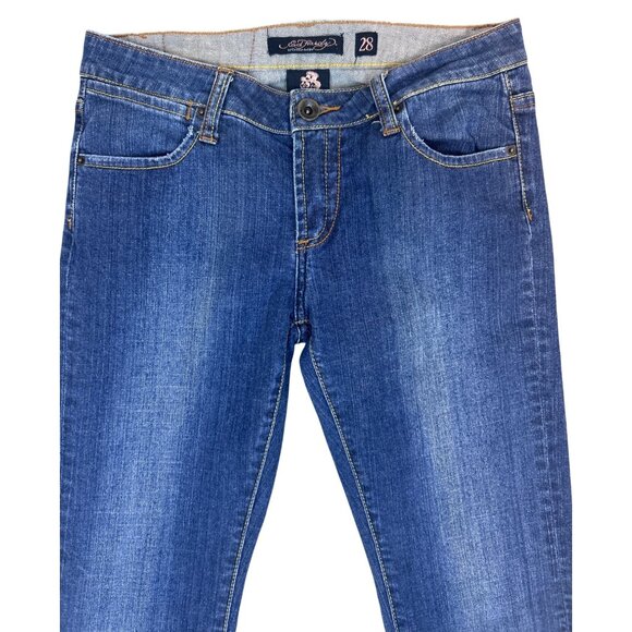 Ed Hardy Love Kills Slowly Jeans Women’s 28 Heart Skull Embroidered Y2K - Picture 5 of 11